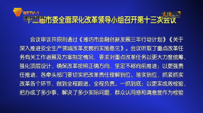 十二届市委全面深化改革领导小组召开第十三次会议