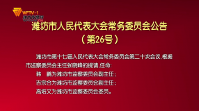 潍坊市人民代表大会常务委员会公告（第26号）