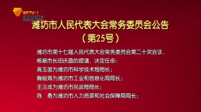 潍坊市人民代表大会常务委员会公告（第25号）